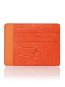 CNI Cardholder orange semi matte alligator