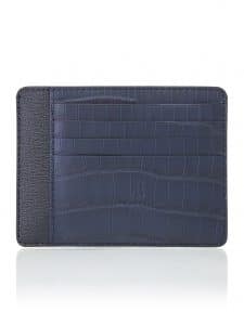 CNI Cardholder dark blue semi matte alligator