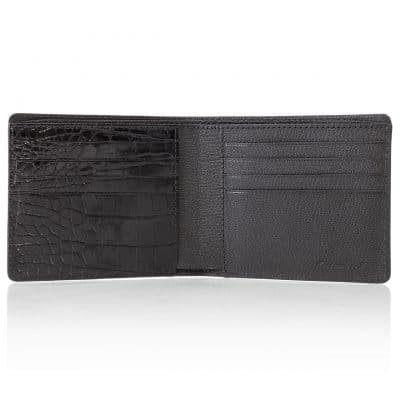 “Pocket” Wallet black shiny alligator