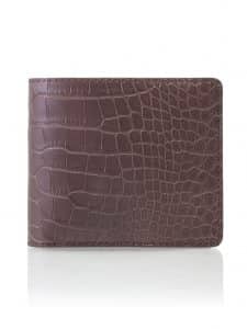 "Pocket" Wallet coffee semi matte alligator