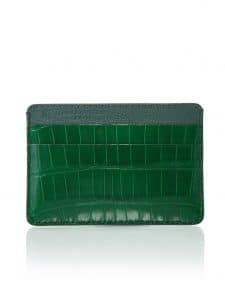 "Essentiel" Slim Cardholder green shiny alligator