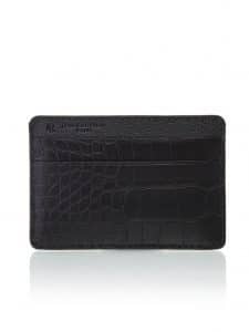 "Essentiel" Slim Cardholder Semi matte alligator Black