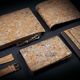 card holder cork men leather