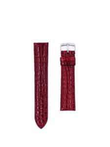 Watch strap Alligator round scales 3.5 Shiny burgundy