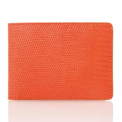 “Hipster” Wallet orange lizard