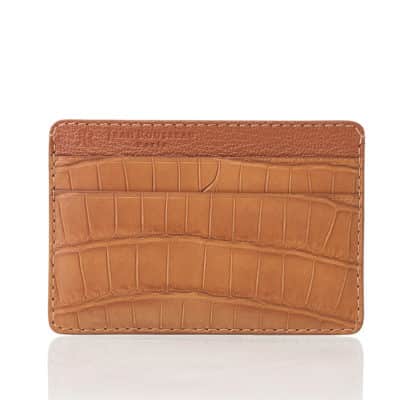 “Essentiel” Slim Cardholder Semi matte alligator honey