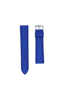 Watch strap Alligator round scales  3.5 klein blue