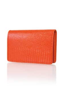 Business Cardholder Orange Shiny Lizard