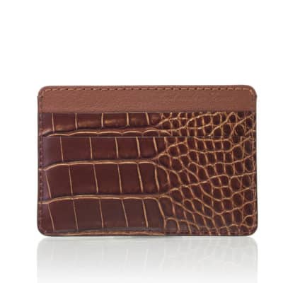 “Essentiel” Slim Cardholder golden brown alligator