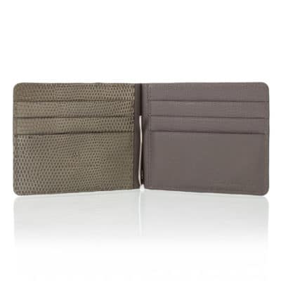 Money Clip Wallet khaki lizard