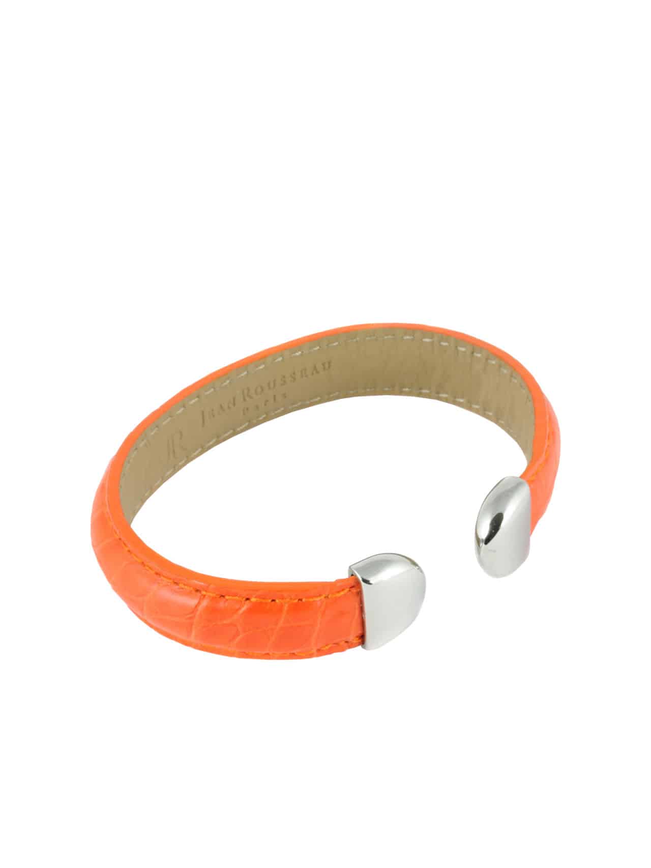 Bracelet orange crocodile woman