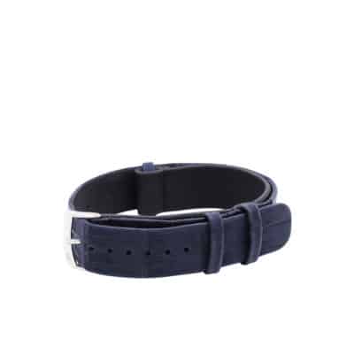 nato strap alligator nubuck blue men