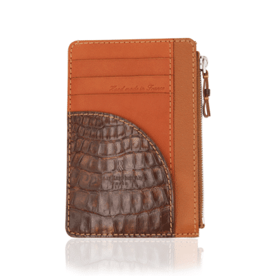 Easy wallet mix alligator vintage brown
