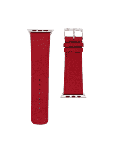 Apple watch strap classic embossed calf red