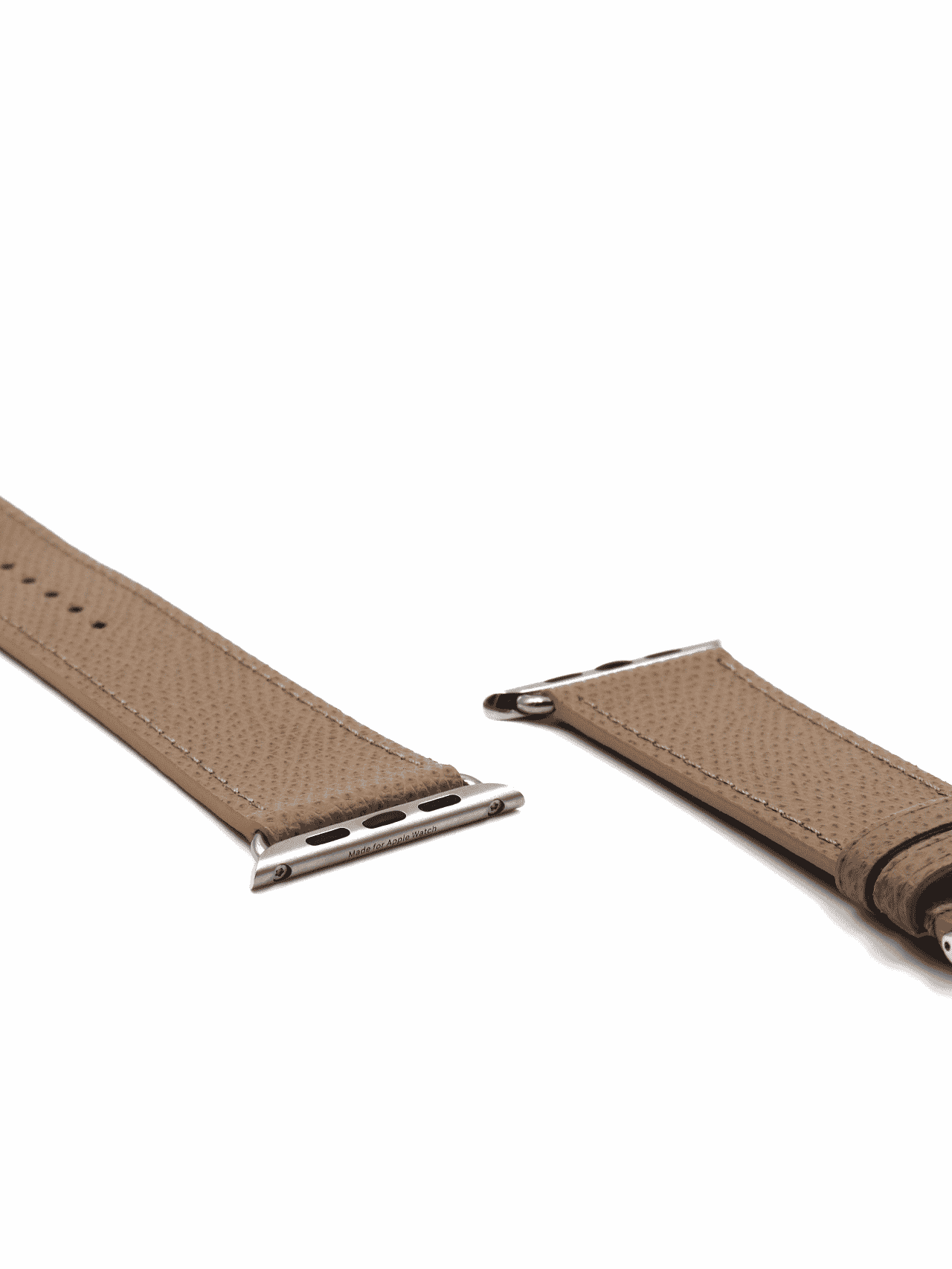 Apple watch strap calf pebble taupe Women