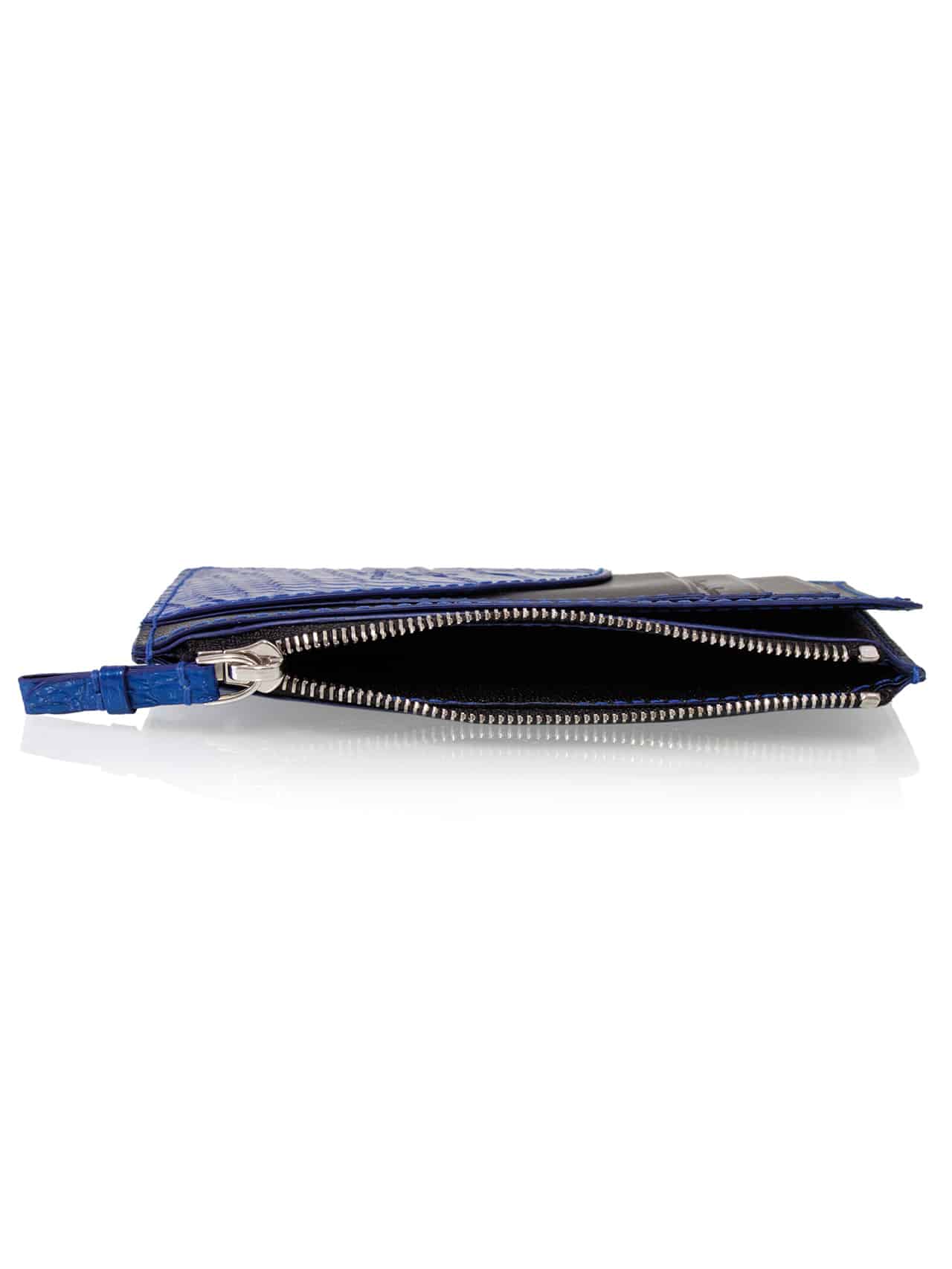 card holder blue alligator