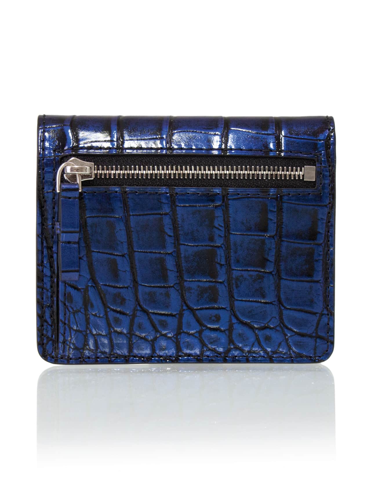 card holder blue alligator