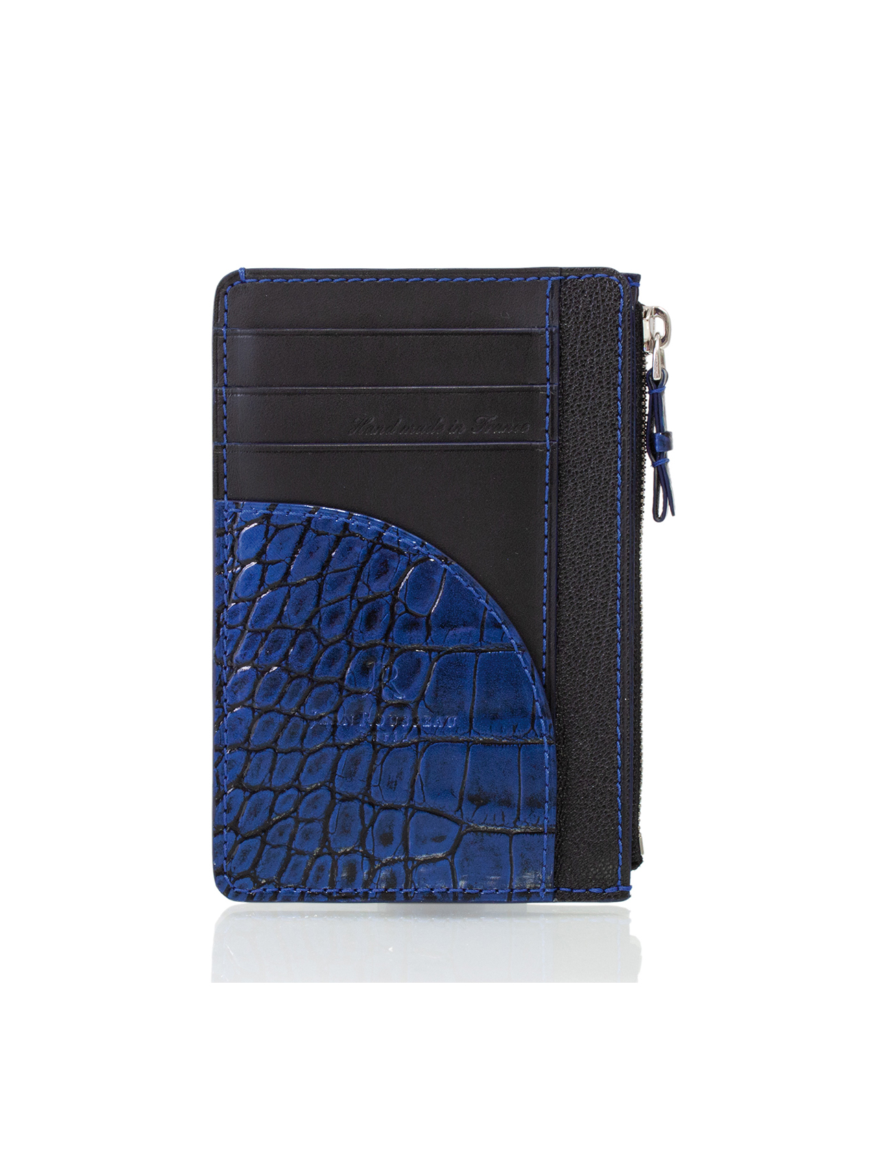 card holder blue alligator