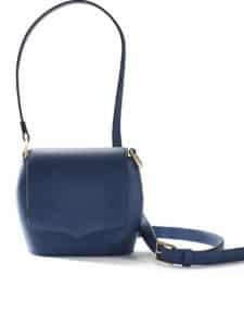 Mini Sam handbag in blue embossed calf
