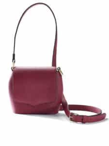 Mini Sam handbag in burgundy embossed calf