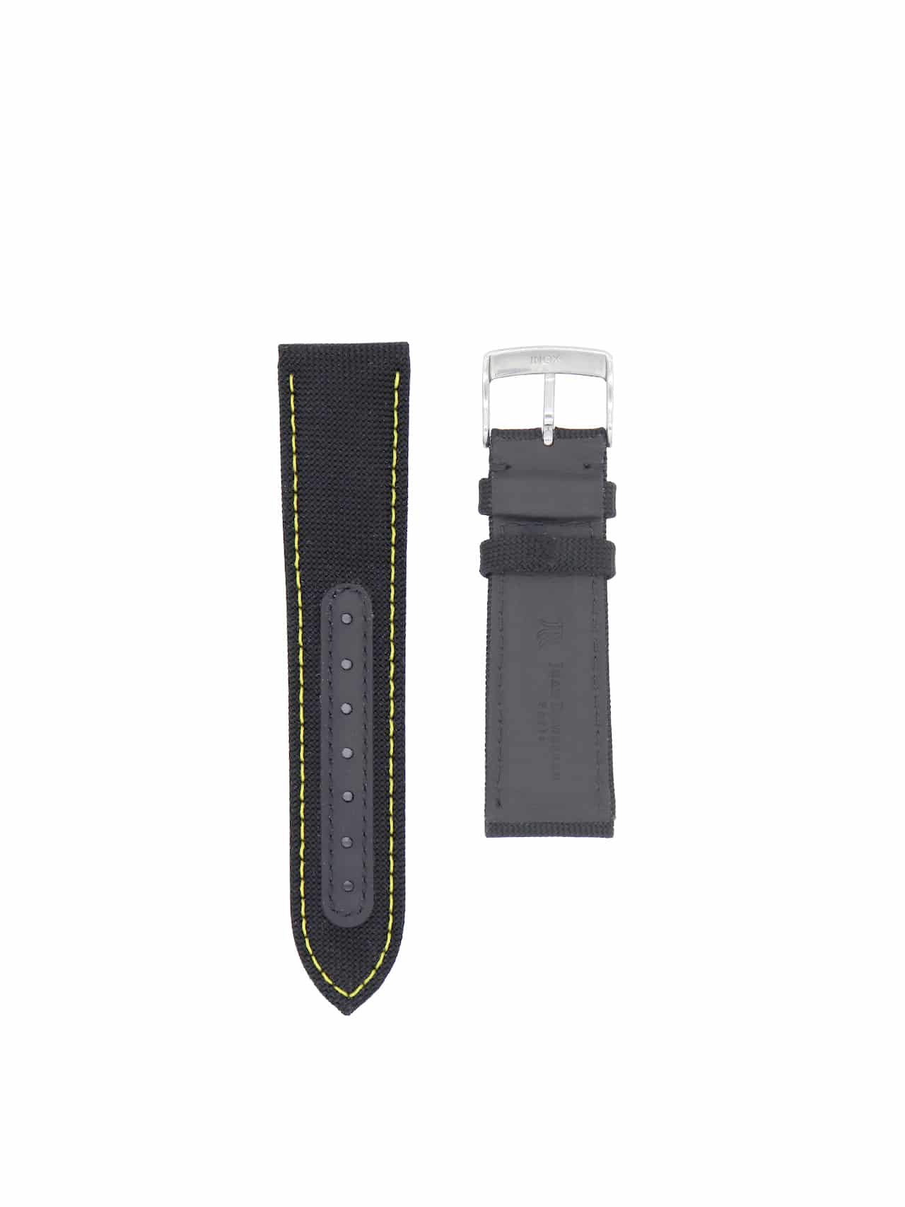 watch strap black jean rousseau technical fabric green