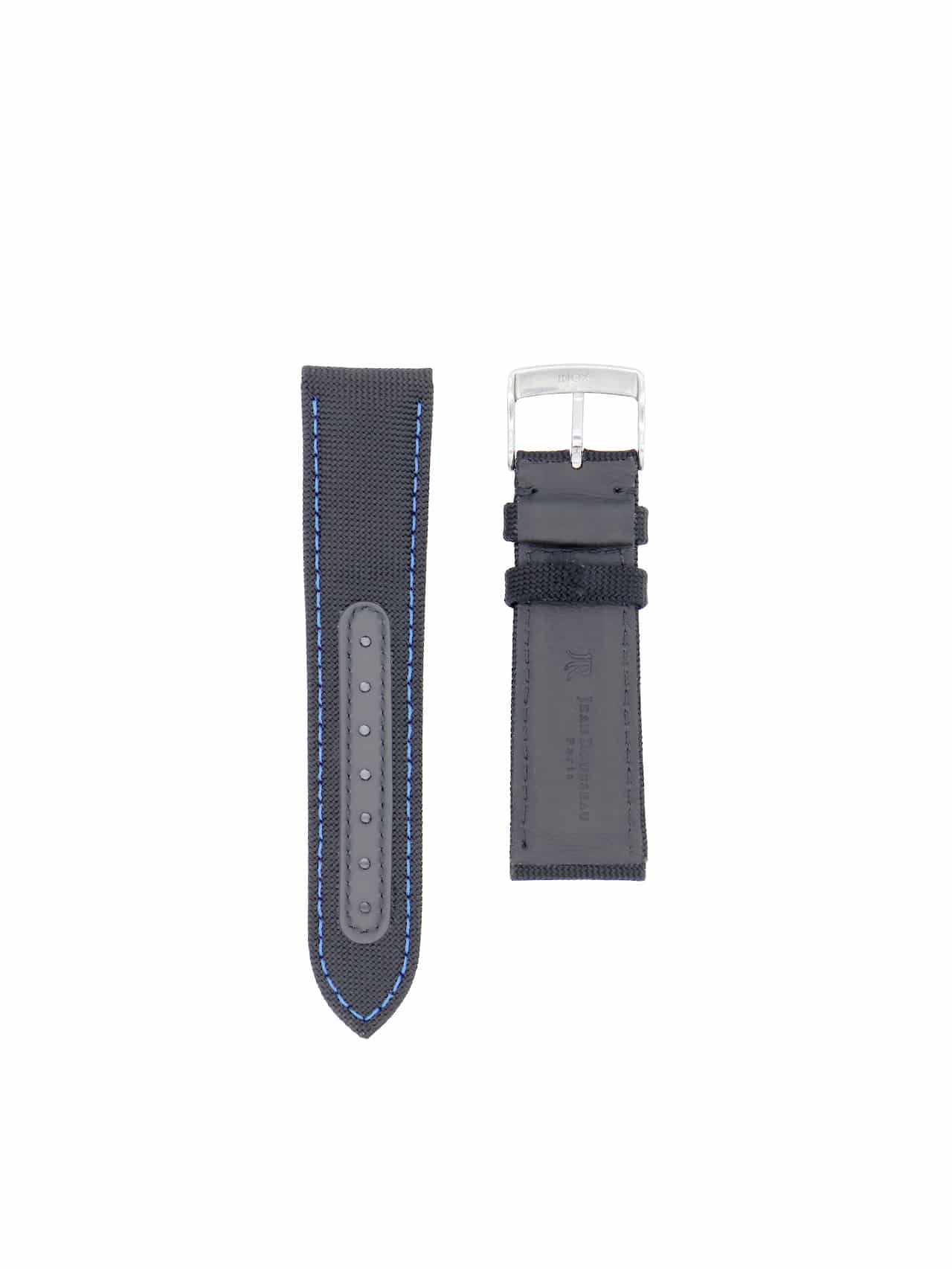 watch strap black jean rousseau technical fabric black