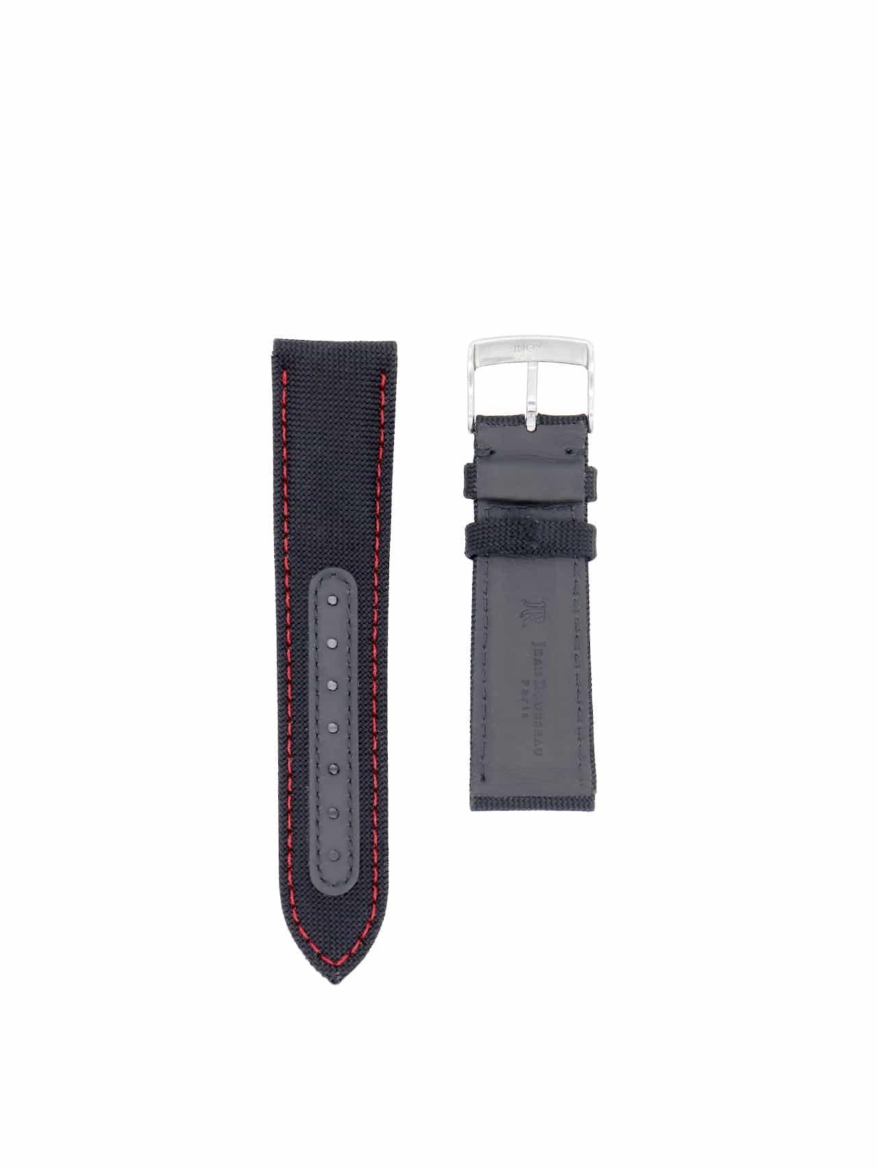 watch strap black jean rousseau technical fabric black