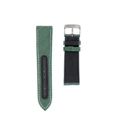 watch strap black jean rousseau technical fabric green