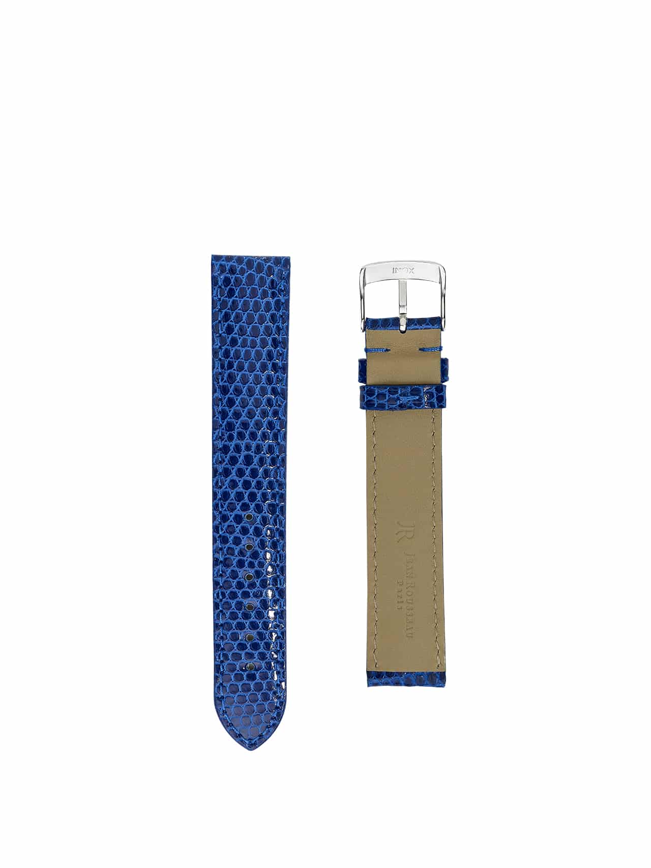 jean rousseau watch strap salmon blue shiny