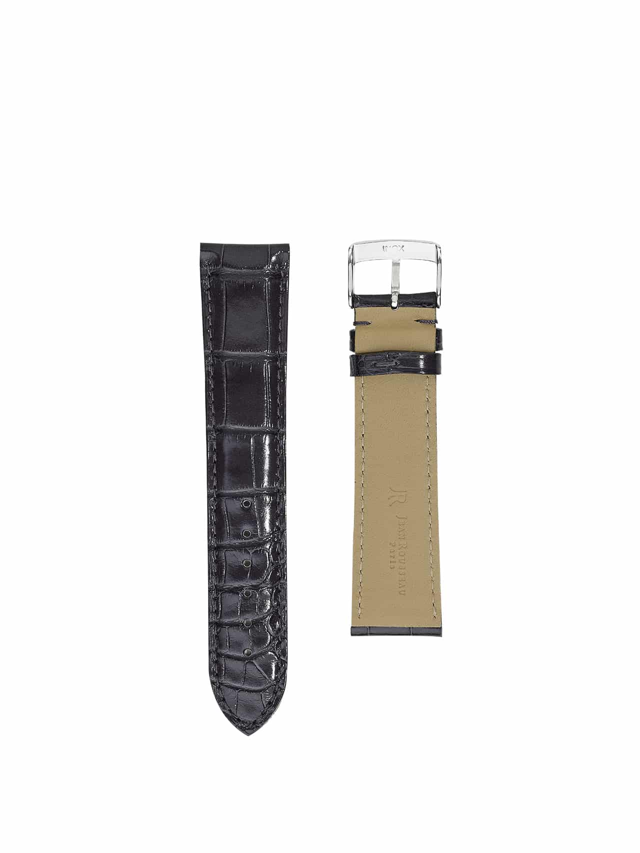 watch strap crocodile jean rousseau purple black