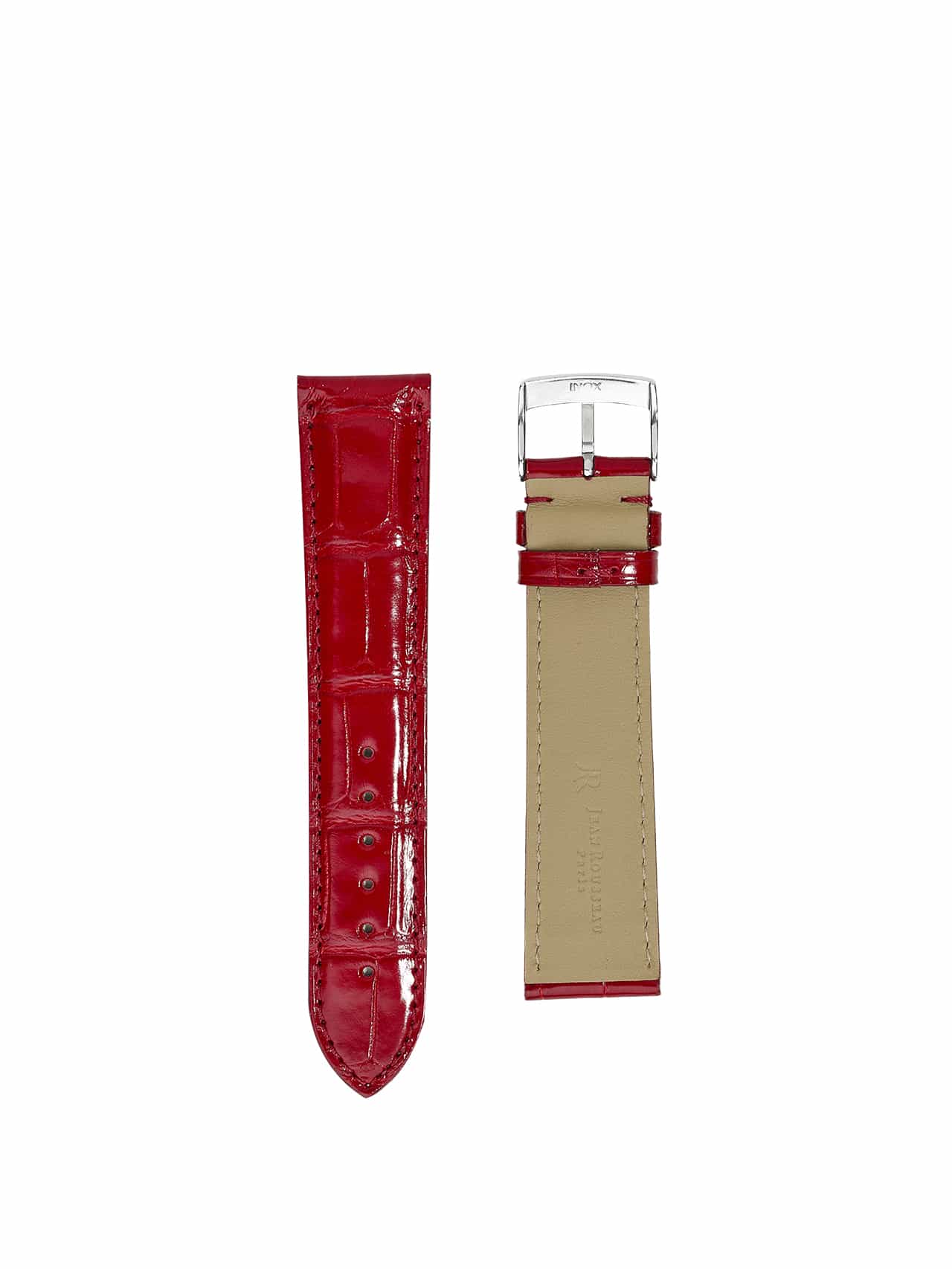 watch strap alligator red shiny women