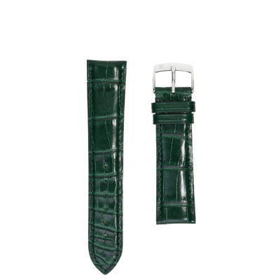 Watch strap Alligator dark green shiny men