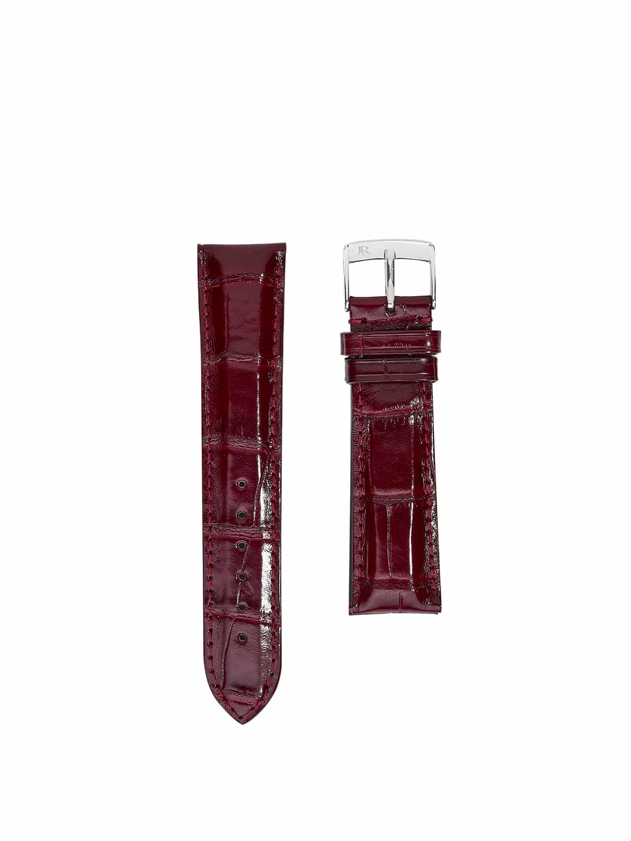 jean rousseau crocodile watch strap brown red