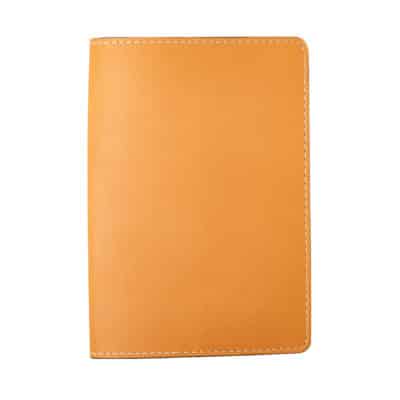 Passport cover veg tan calf light gold