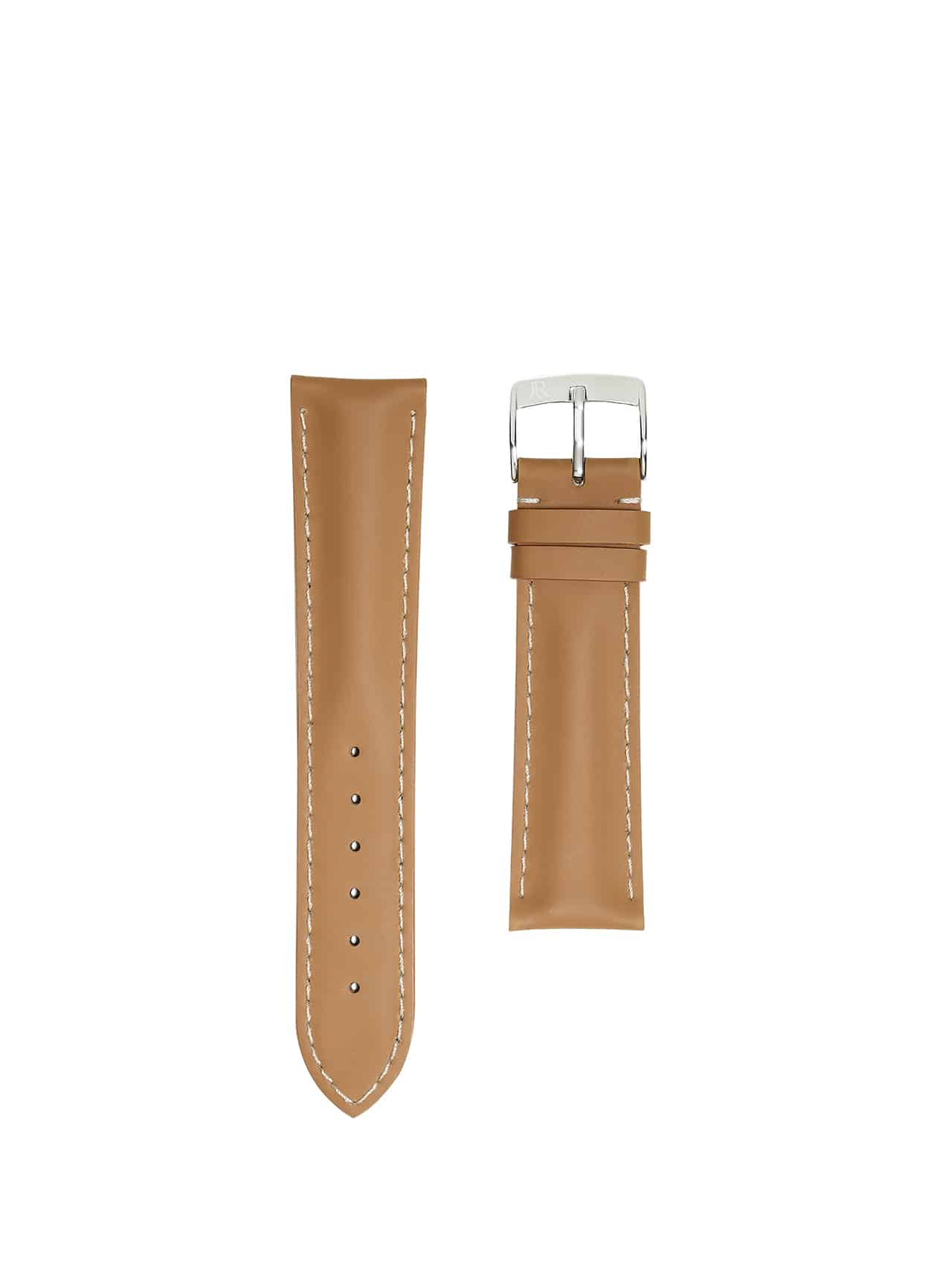 jean rousseau watch straps rubber beige caramel brown
