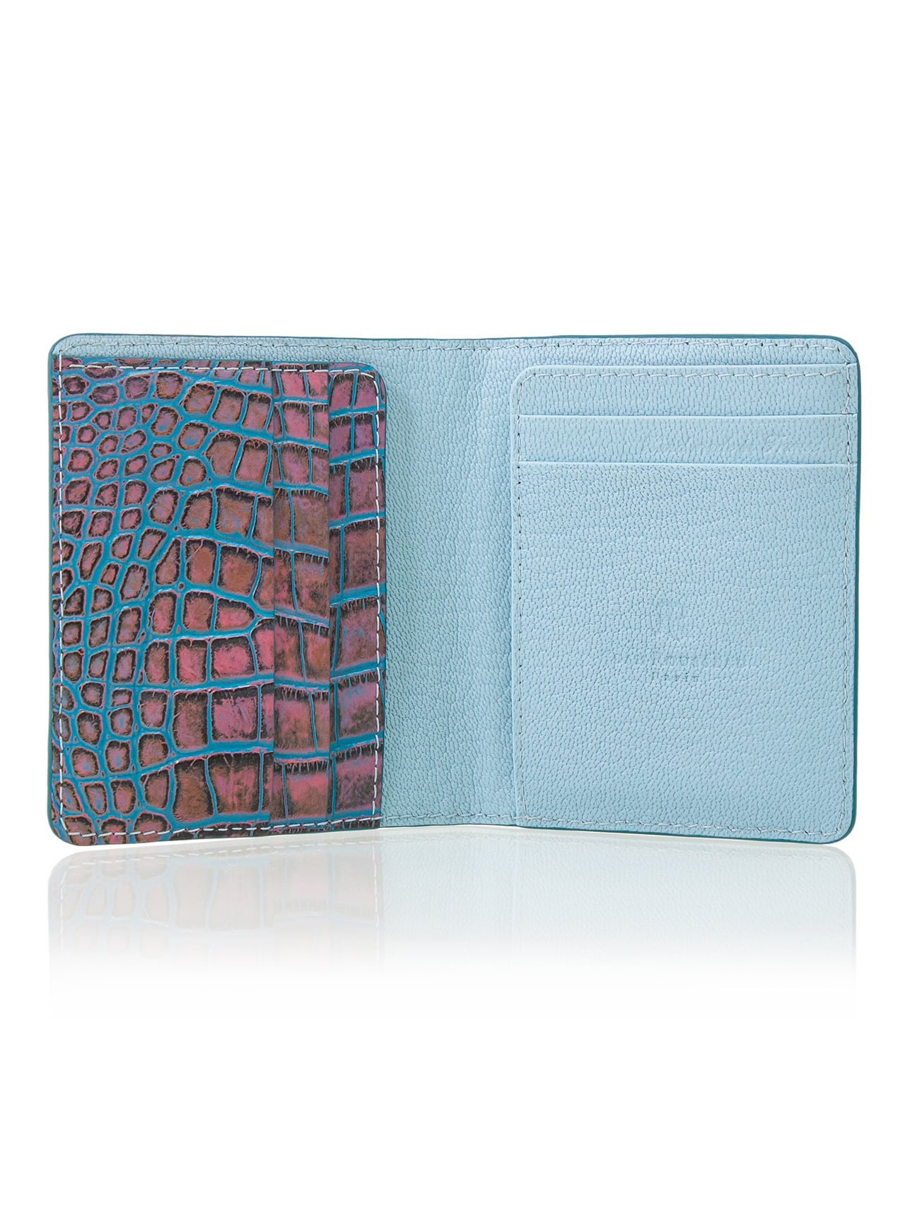 jean rousseau pink blue wallet card holder