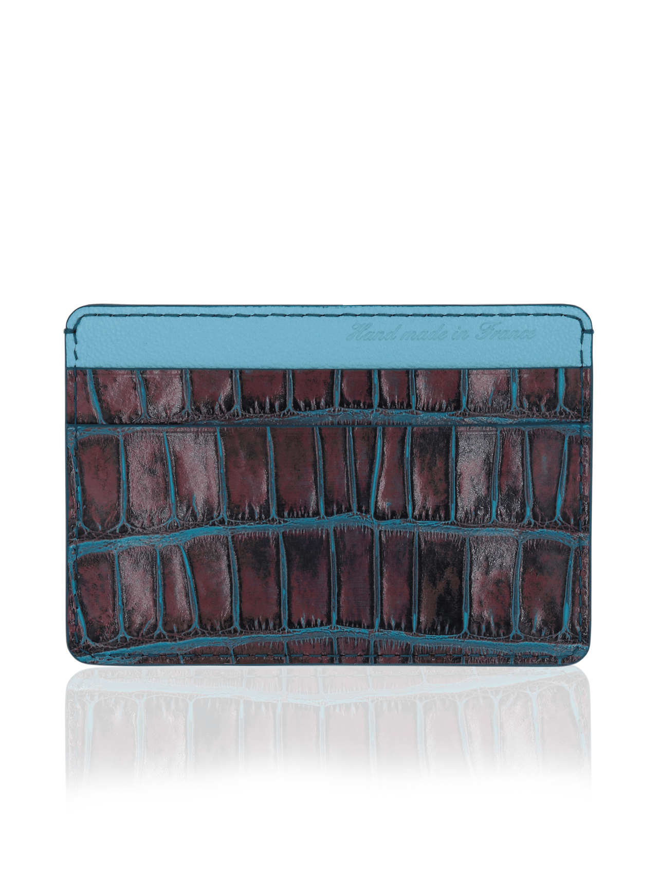 jean rousseau crocodile red brown pink blue wallet car holder