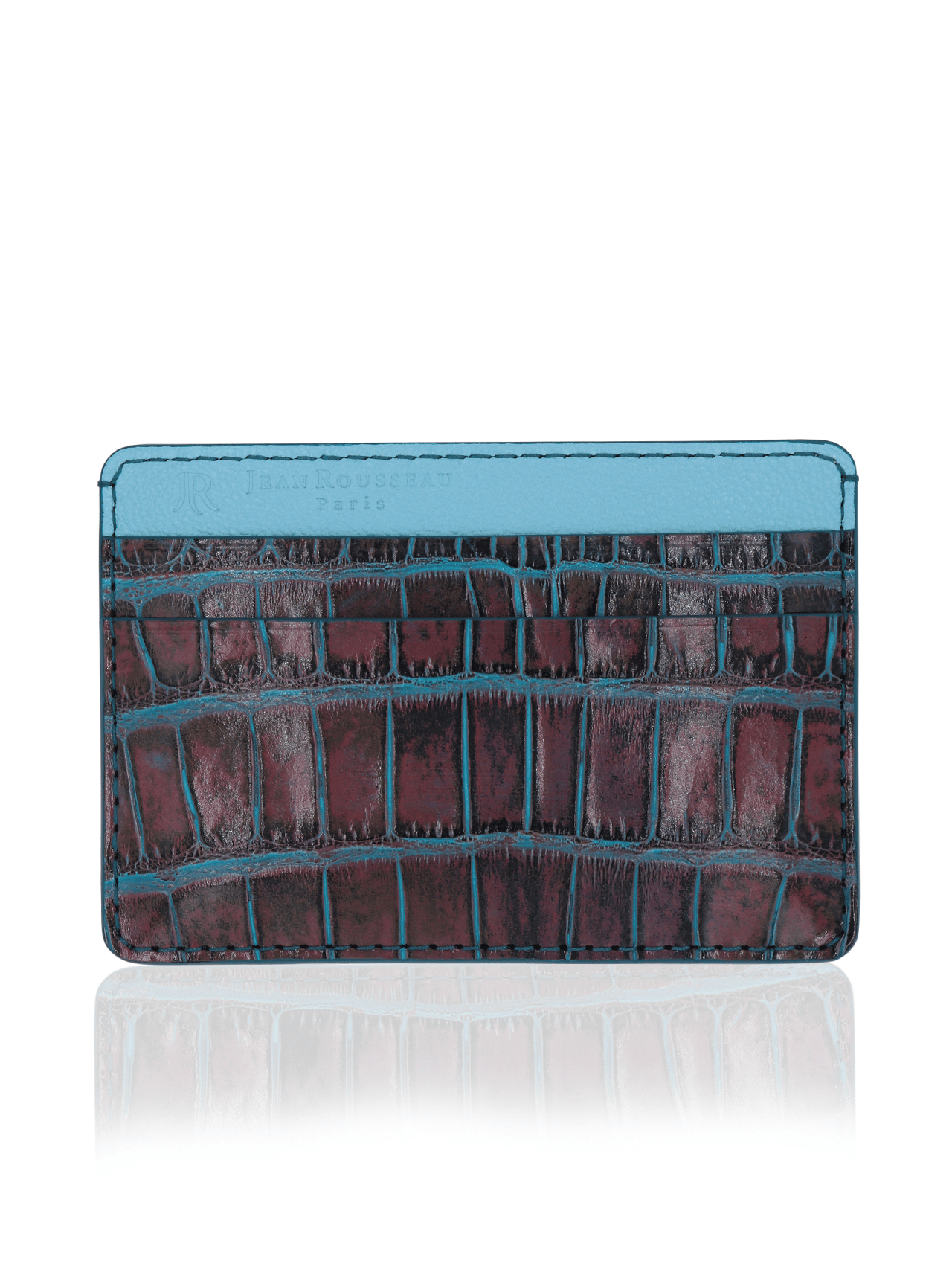 jean rousseau crocodile red brown pink blue wallet car holder