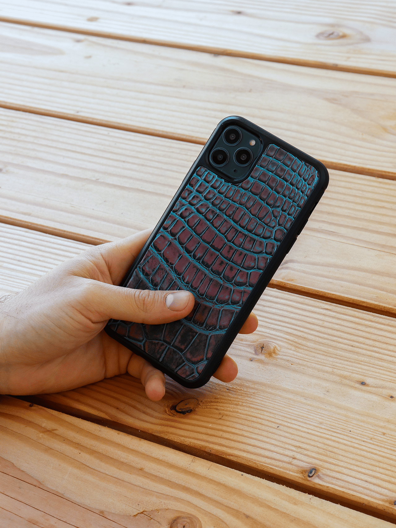 jean rousseau crocodile red brown pink blue iphone case