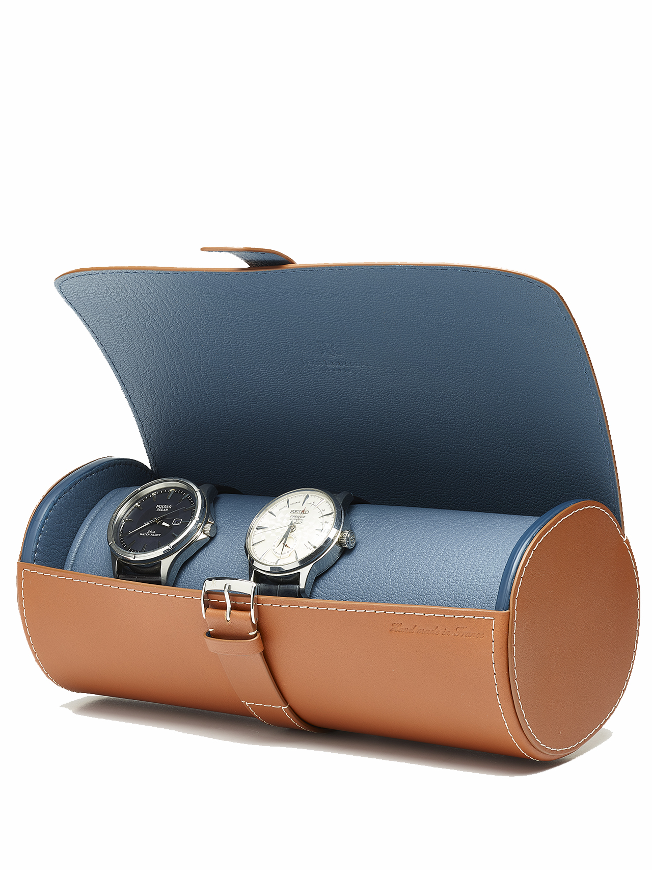 watch roll jean rousseau brown blue