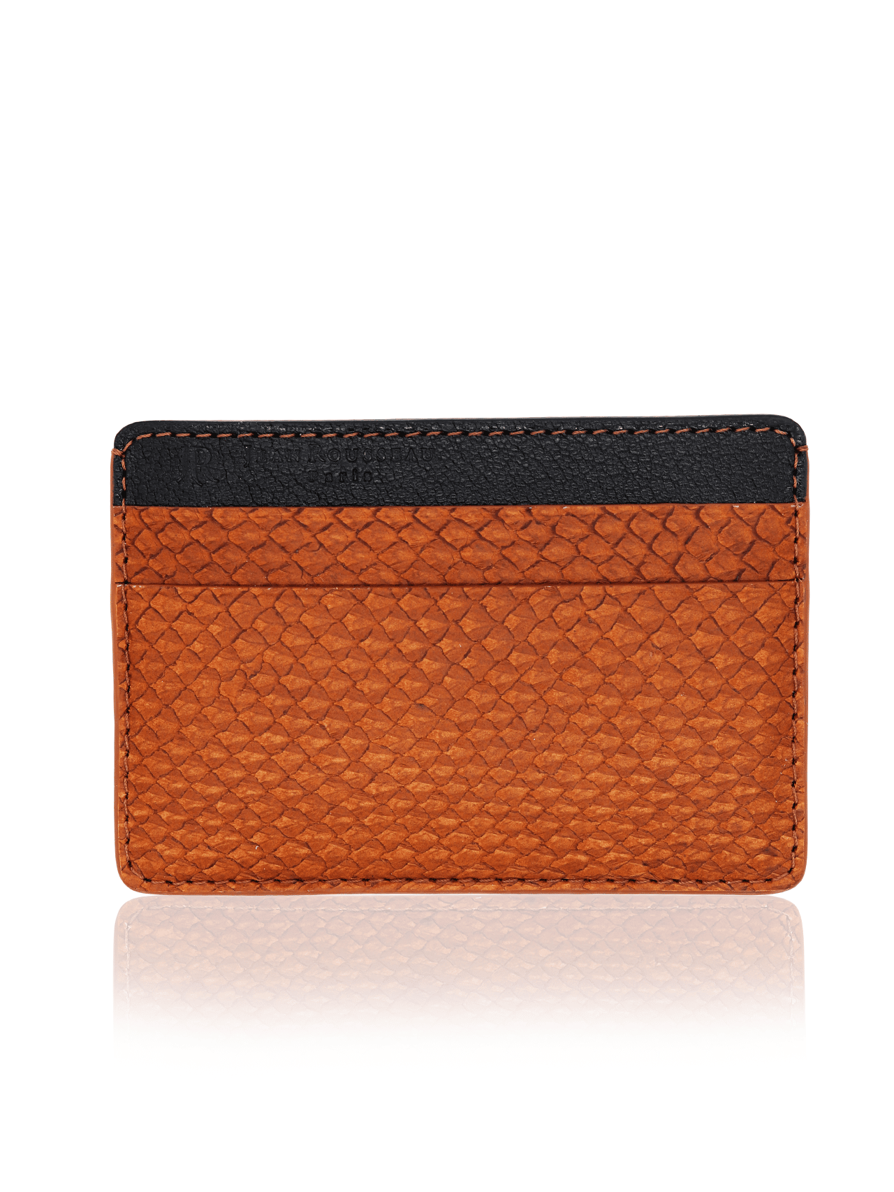 salmon jean rousseau card holder wallet ictyos christian zeron orange