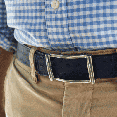 Reversible Belt Ostrich blue
