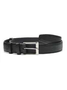 Classic Belt black semi matte alligator round scales