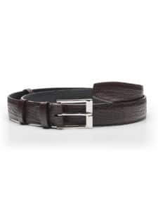 Classic Belt brown Semi matte alligator round scales