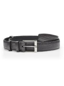 Classic Belt grey semi matte alligator round scales