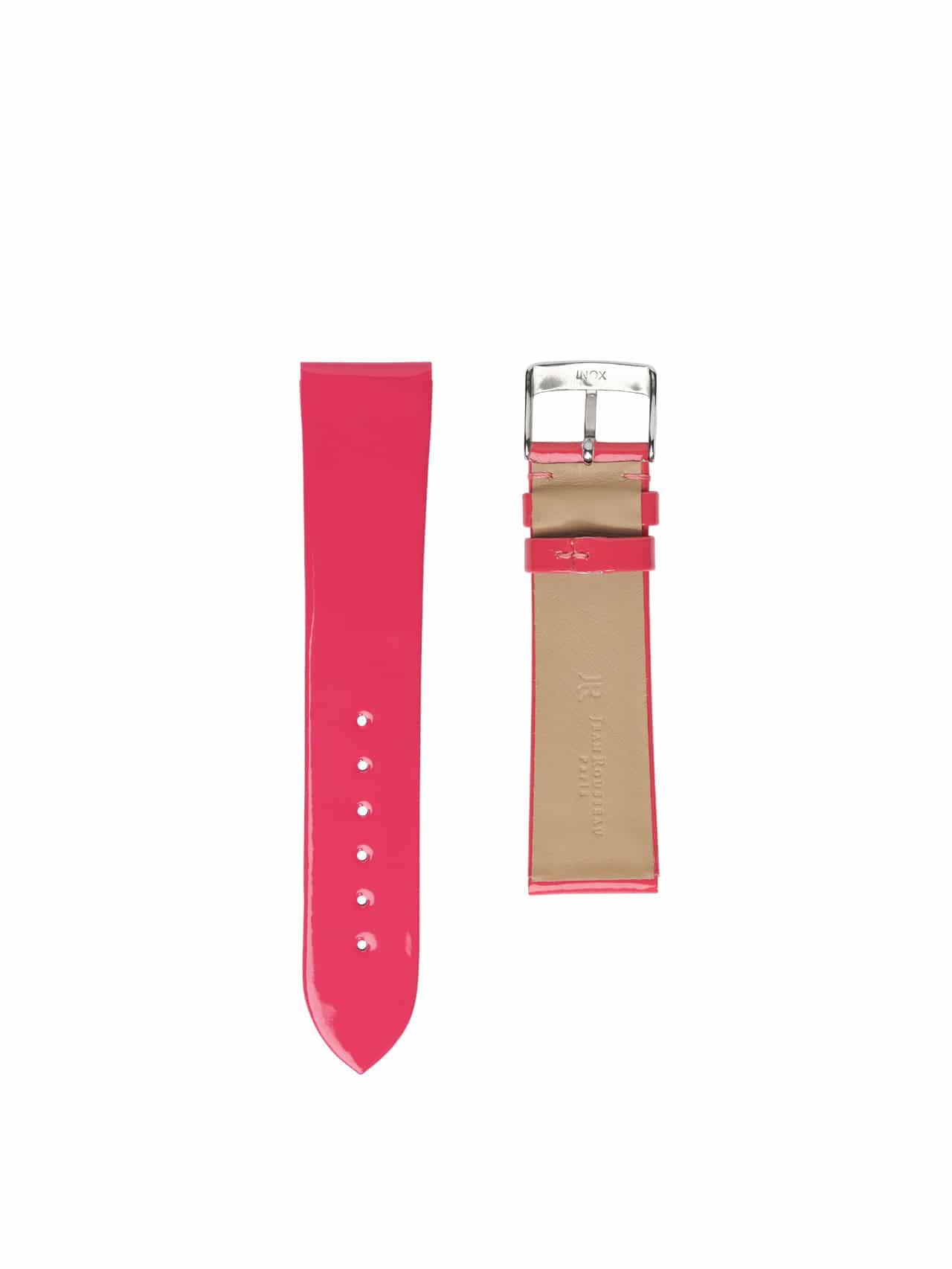 bracelet de montre Cuir verni rose vif femmes