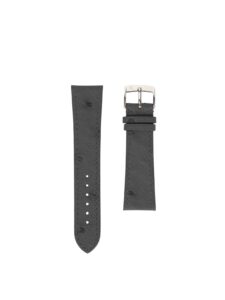 Watch strap flat anthracite Ostrich