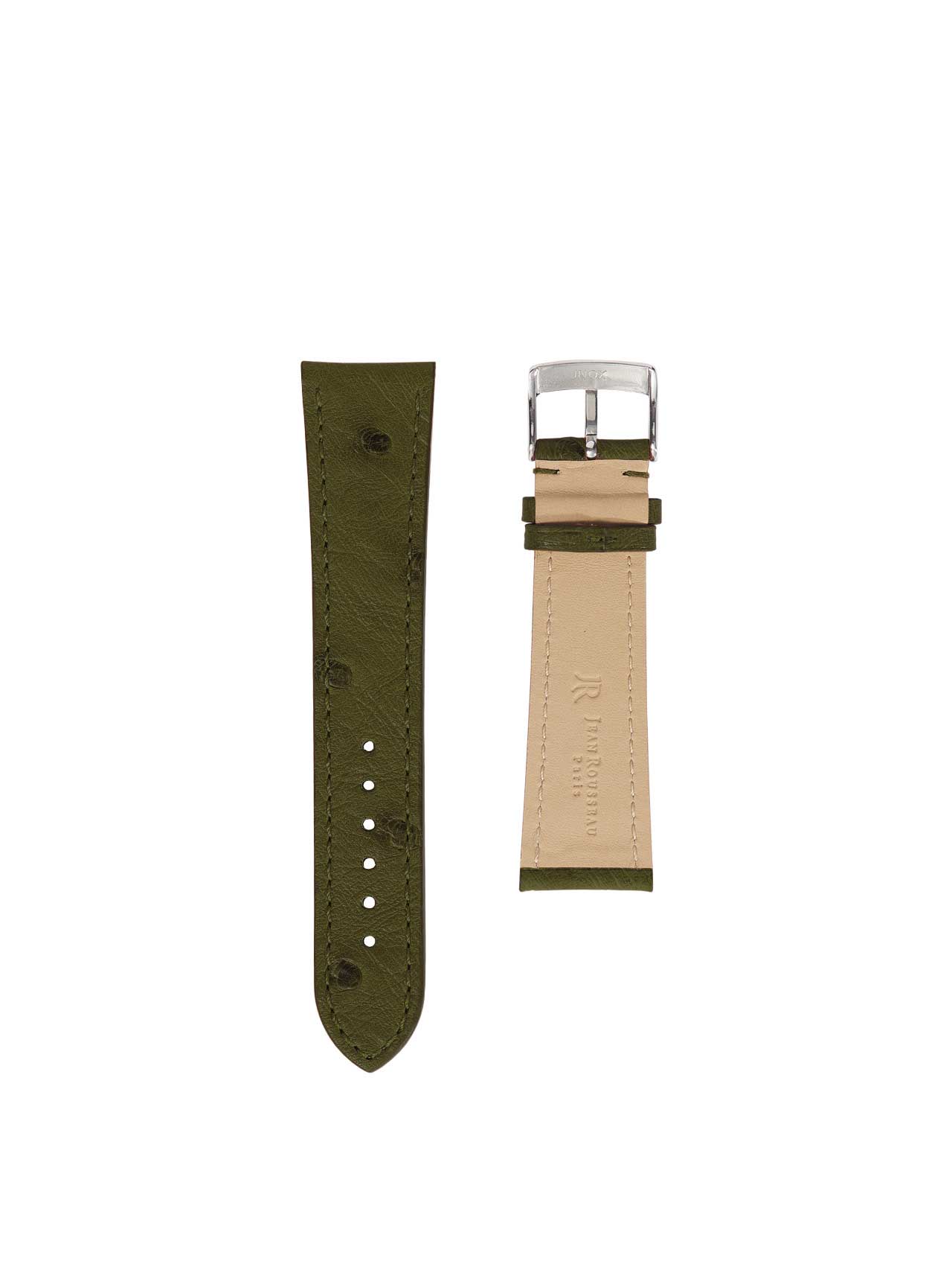 Flat watch band Ostrich Khaki Men