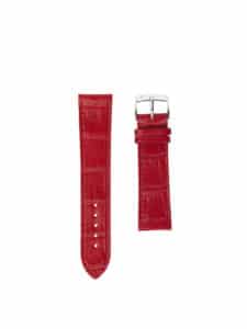 Watch strap flat Shiny red Alligator