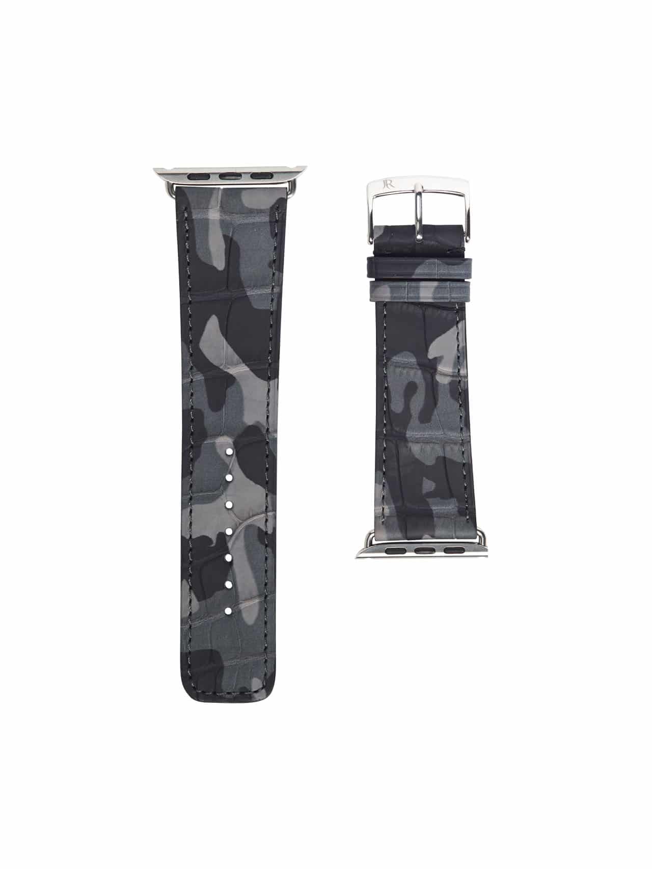 Classic Apple watch band Alligator Black Camouflage Men
